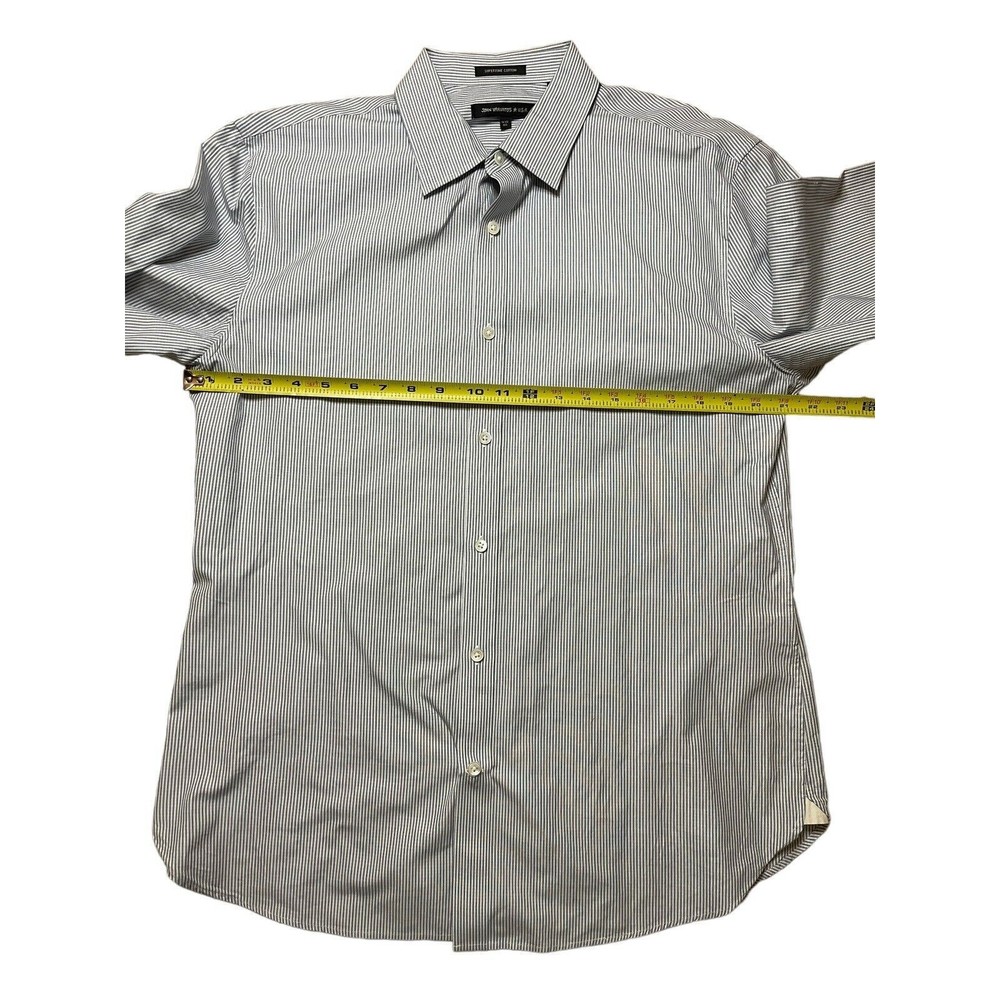 John Varvatos Star‎ USA Mens Sz 16/5 Reg Striped Dress Shirt Superfine Cotton - Picture 3 of 6